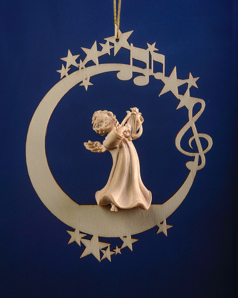 Engel mit Lyra auf Mond &.Sterne (08000-L) (0 cm, ?)