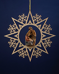 Hl.Familie auf Stern mit Schneeflocken (08040-) (0 cm, ?)