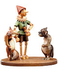 Pinocchio with fox & cat (with pedestal) (00611-) 