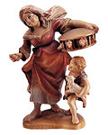 Woman, child and cage with chicken (10150-66) 