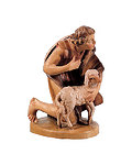 Shepherd kneeling with lamb (10175-08) 