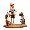 Pinocchio with fox & cat (with pedestal) (00611) 