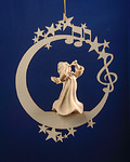 Angel with flute on the moon &.stars (08000-A) 