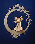 Engel mit Geige auf Mond &.Sterne (08000-E) 